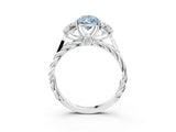 White gold Three-Stone Fancy Blue Pear Cut Diamond Braided Band Ring with Four-Prong Setting_43