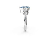 White gold Three-Stone Fancy Blue Pear Cut Diamond Channel Set Engagement Ring with Prong Setting_14