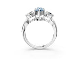 White gold Three-Stone Fancy Blue Pear Cut Diamond Channel Set Engagement Ring with Prong Setting_15