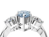 White gold Three-Stone Fancy Blue Pear Cut Diamond Channel Set Engagement Ring with Prong Setting_16