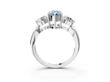 White gold Three-Stone Fancy Blue Pear Cut Diamond Channel Set Engagement Ring with Prong Setting_3