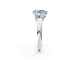 White gold Three-Stone Fancy Blue Pear Cut Diamond Engagement Ring with Prong Setting_17