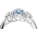 White gold Three-Stone Fancy Blue Pear Cut Diamond Engagement Ring with Prong Setting_19
