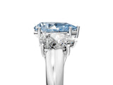 White gold Three-Stone Fancy Blue Pear Cut Diamond Engagement Ring with Prong Setting_20