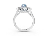 White gold Three-Stone Fancy Blue Pear  Cut Diamond Pavé Band with Four-Prong Setting_31