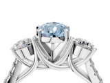 White gold Three-Stone Fancy Blue Pear  Cut Diamond Pavé Band with Four-Prong Setting_32