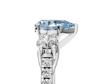 White gold Three-Stone Fancy Blue Pear  Cut Diamond Pavé Band with Four-Prong Setting_33