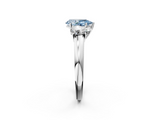 White gold Three-Stone Fancy Blue Pear  Cut Diamond Ring with Channel-Set Band and Four-Prong Setting_80