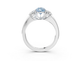 White gold Three-Stone Fancy Blue Pear  Cut Diamond Ring with Channel-Set Band and Four-Prong Setting_82