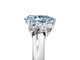White gold Three-Stone Fancy Blue Pear  Cut Diamond Ring with Channel-Set Band and Four-Prong Setting_83