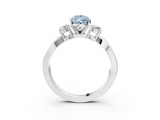 White gold Three-Stone Fancy Blue Pear  Cut Diamond Twist Band with Prong Setting_71