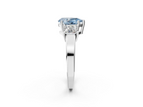 White gold Three-Stone Fancy Blue Pear  Cut Solitaire Ring with Prong Setting_5