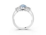 White gold Three-Stone Fancy Blue Pear  Cut Solitaire Ring with Prong Setting_6
