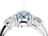 White gold Three-Stone Fancy Blue Pear  Cut Solitaire Ring with Prong Setting_7
