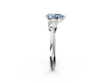 White gold Three-Stone Fancy Blue Pear  Diamond Ring with Pear Side Stones in Four-Prong Setting_47