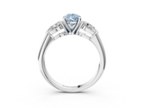 White gold Three-Stone Fancy Blue Pear  Diamond Ring with Pear Side Stones in Four-Prong Setting_48