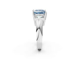 White gold Three Stone Fancy Blue Princess Cut Cut Channel Set Diamond Ring_26