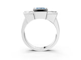 White gold Three Stone Fancy Blue Princess Cut Cut Channel Set Diamond Ring_27