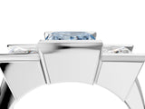 White gold Three Stone Fancy Blue Princess Cut Cut Channel Set Diamond Ring_28