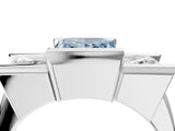 White gold Three Stone Fancy Blue Princess Cut Cut Channel Set Diamond Ring_4