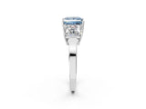 White gold Three-Stone Fancy Blue Princess Cut Cut Diamond Engagement Ring with Flat Band and Four-Prong Setting_14