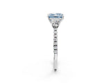 White gold Three-Stone Fancy Blue Princess Cut Cut Diamond Pavé Band with Prong Setting_29