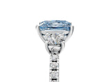 White gold Three-Stone Fancy Blue Princess Cut Cut Diamond Pavé Band with Prong Setting_38