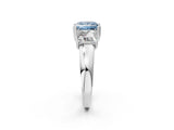White gold Three-Stone Fancy Blue Princess Cut Cut Diamond Ring with Channel Set Band and Four-Prong Setting_14