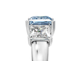 White gold Three-Stone Fancy Blue Princess Cut Cut Diamond Ring with Channel Set Band and Four-Prong Setting_17