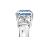 White gold Three-Stone Fancy Blue Princess Cut Cut Diamond Ring with Channel Set Band and Four-Prong Setting_29