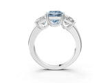 White gold Three-Stone Fancy Blue Princess Cut Cut Diamond Ring with Channel Set Band and Four-Prong Setting_39