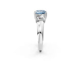 White gold Three-Stone Fancy Blue Princess Cut Cut Diamond Ring with Channel Set Band and Four-Prong Setting_50