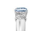 White gold Three-Stone Fancy Blue Princess Cut Cut Diamond Ring with Prong Setting and Classic Band_5