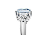 White gold Three-Stone Fancy Blue Princess Cut Cut Diamond Ring with Trillion Side Stones and Four-Prong Setting_28