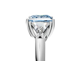 White gold Three-Stone Fancy Blue Princess Cut Cut Diamond Ring with Trillion Side Stones and Four-Prong Setting_34