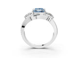 White gold Three-Stone Fancy Blue Princess Cut Cut Diamond Split Shank Prong Set Ring_15