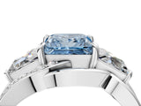 White gold Three-Stone Fancy Blue Princess Cut Cut Diamond Split Shank Prong Set Ring_16