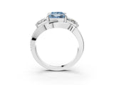 White gold Three-Stone Fancy Blue Princess Cut Cut Diamond Split Shank Prong Set Ring_27