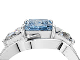 White gold Three-Stone Fancy Blue Princess Cut Cut Diamond Split Shank Prong Set Ring_28