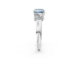 White gold Three-Stone Fancy Blue Princess Cut Cut Solitaire Ring with Classic Prong Setting_14