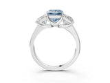 White gold Three-Stone Fancy Blue Princess Cut Cut Solitaire Ring with Classic Prong Setting_15