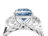 White gold Three-Stone Fancy Blue Princess Cut Diamond Braided Band Ring with Four-Prong Setting_36