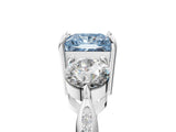 White gold Three-Stone Fancy Blue Princess Cut Diamond Channel Set Engagement Ring with Prong Setting_17