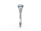 White gold Three-Stone Fancy Blue Princess  Cut Diamond Pavé Band with Four-Prong Setting_30