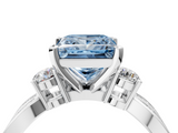 White gold Three-Stone Fancy Blue Princess  Cut Diamond Twist Band with Prong Setting_74