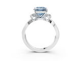 White gold Three-Stone Fancy Blue Princess  Cut Diamond Twist Band with Prong Setting_77