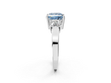 White gold Three-Stone Fancy Blue Princess  Cut Solitaire Ring with Prong Setting_5