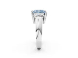 White gold Three Stone Fancy Blue Radiant Cut Cut Channel Set Diamond Ring_26