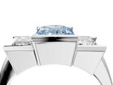White gold Three Stone Fancy Blue Radiant Cut Cut Channel Set Diamond Ring_28
