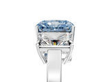 White gold Three-Stone Fancy Blue Radiant Cut Cut Diamond Engagement Ring with Flat Band and Four-Prong Setting_17